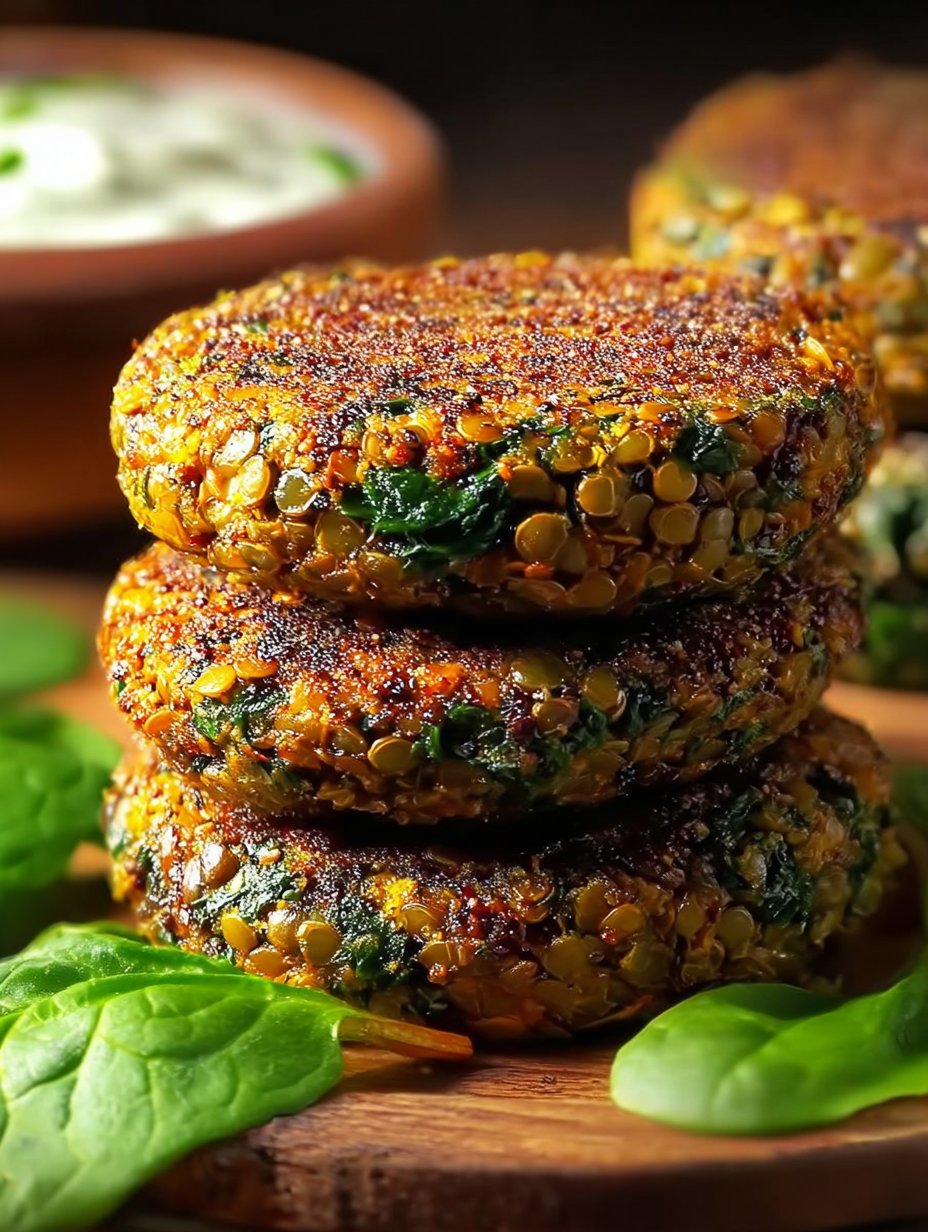 Spinach and Lentil Burgers