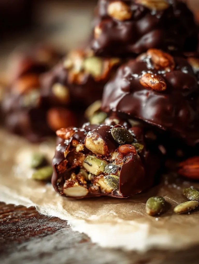 Dark chocolate nut squares with nuts and a rich chocolate layer