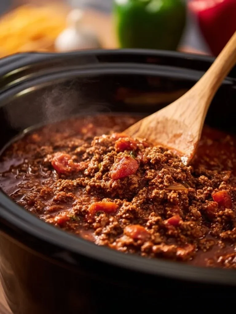 Delicious easy crockpot taco meat served in a taco shell.