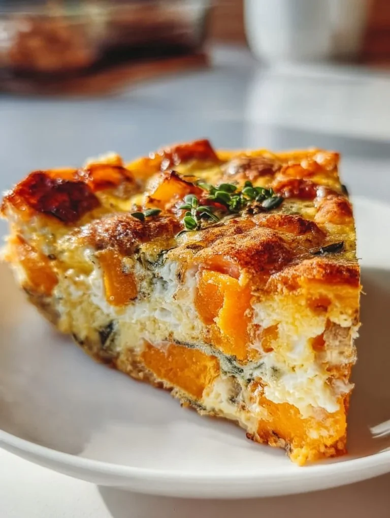 Delicious easy sweet potato egg casserole served in a baking dish