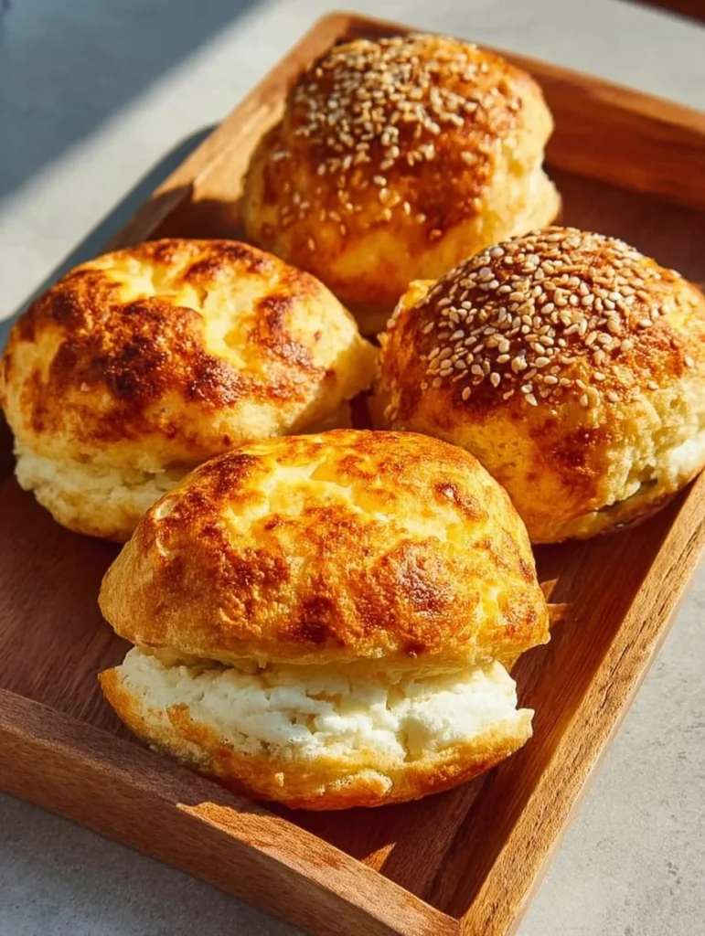 Homemade egg-free keto cottage cheese buns fresh out of the oven