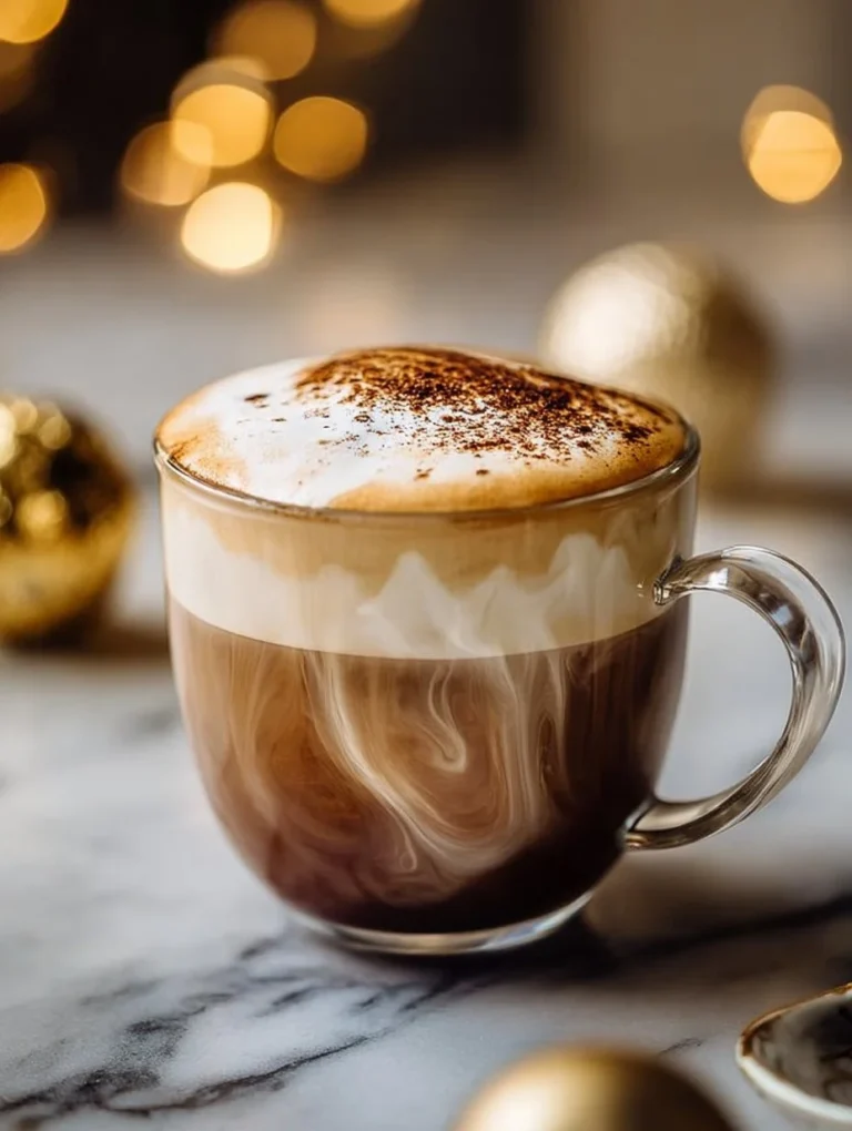 Delicious Gingerbread Chai Coffee in a cozy mug with spices and coffee beans.