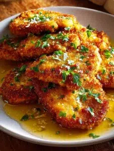Delicious Hot Honey Chicken Cutlets garnished and served on a plate