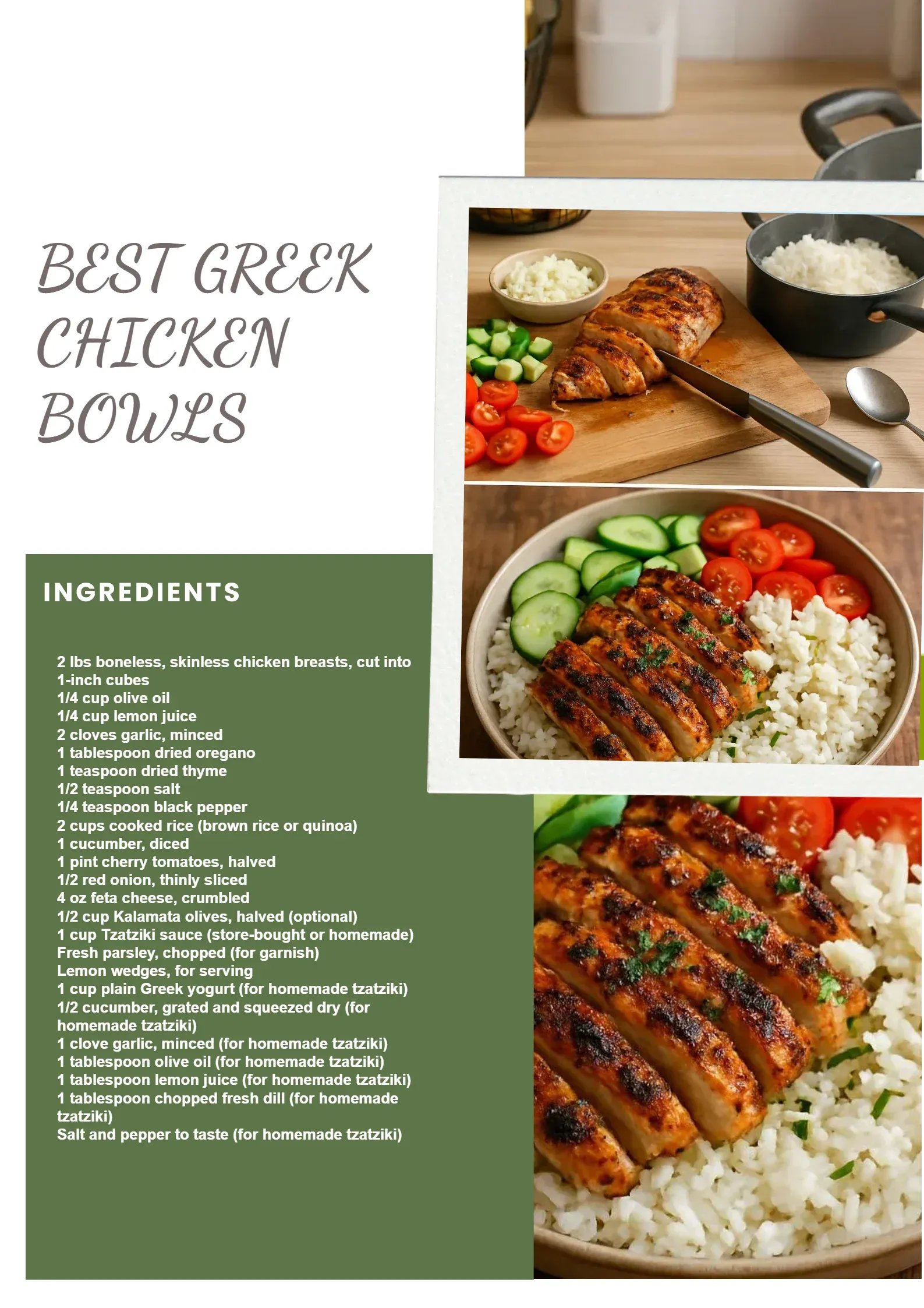 Best Greek Chicken Bowls