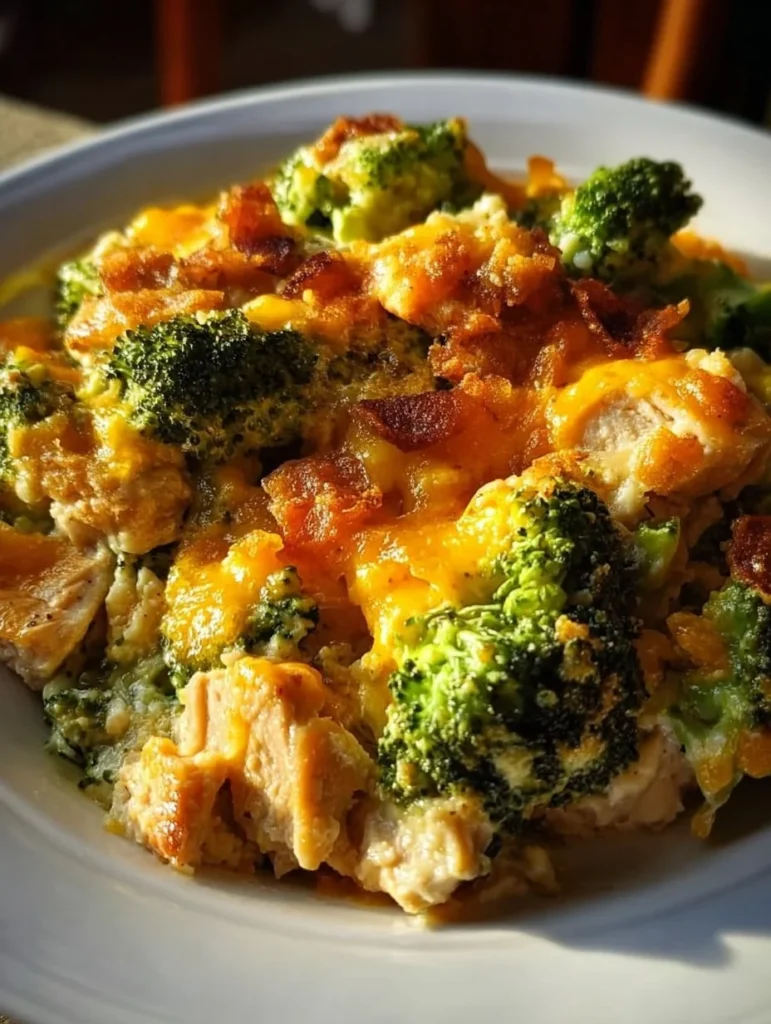 Low carb chicken casserole with vegetables and cheese