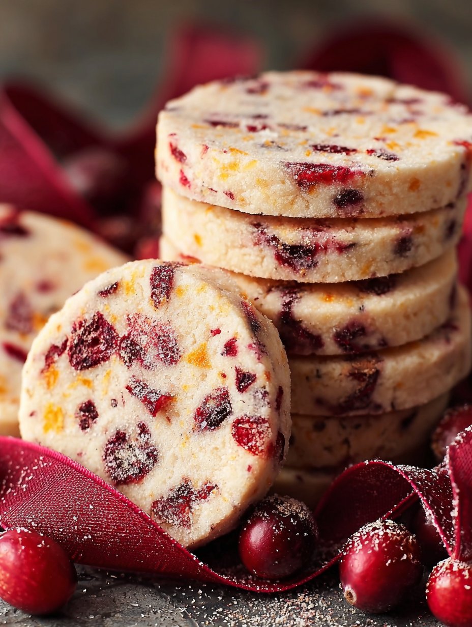 Cranberry Orange Shortbread Cookies