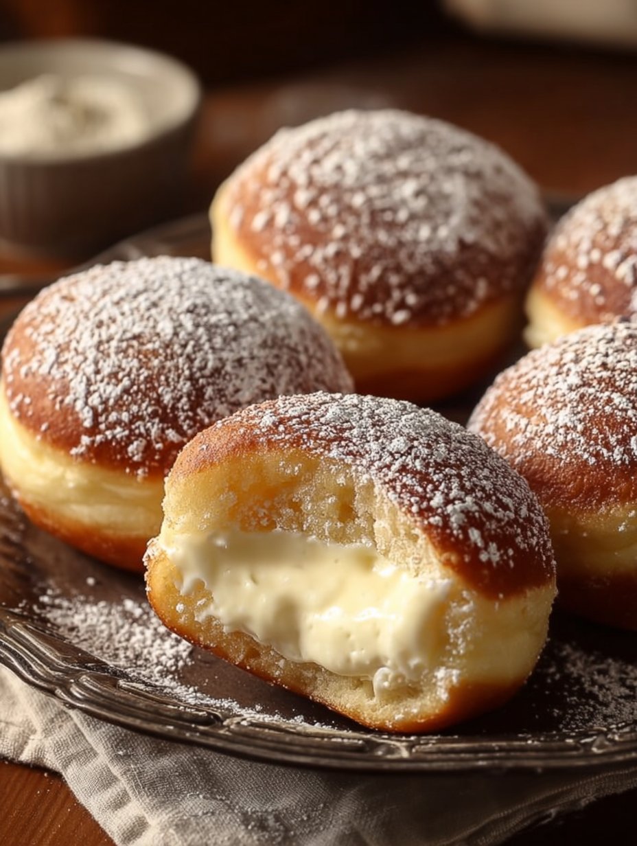 Italian Cream-Filled Doughnuts