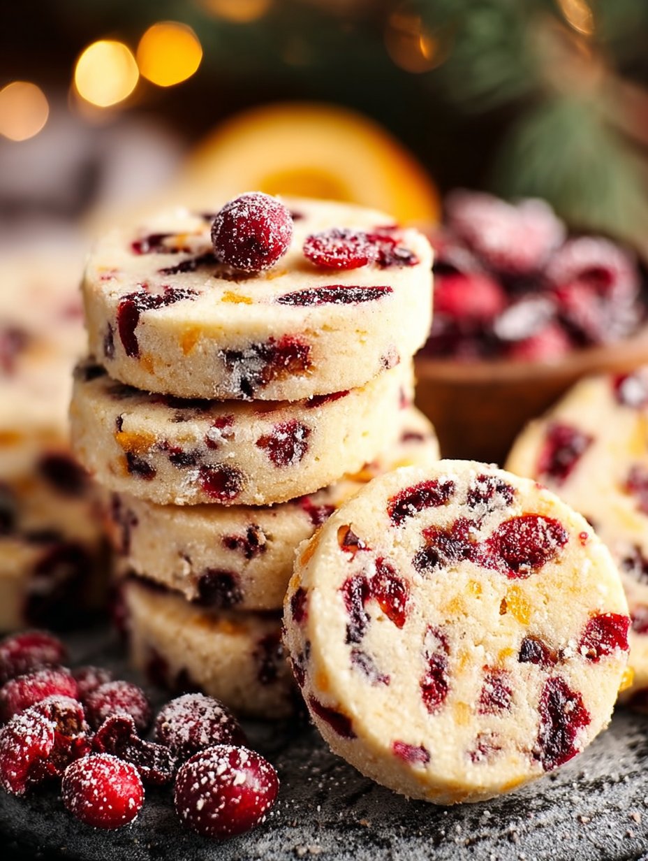 Cranberry Orange Shortbread Cookies