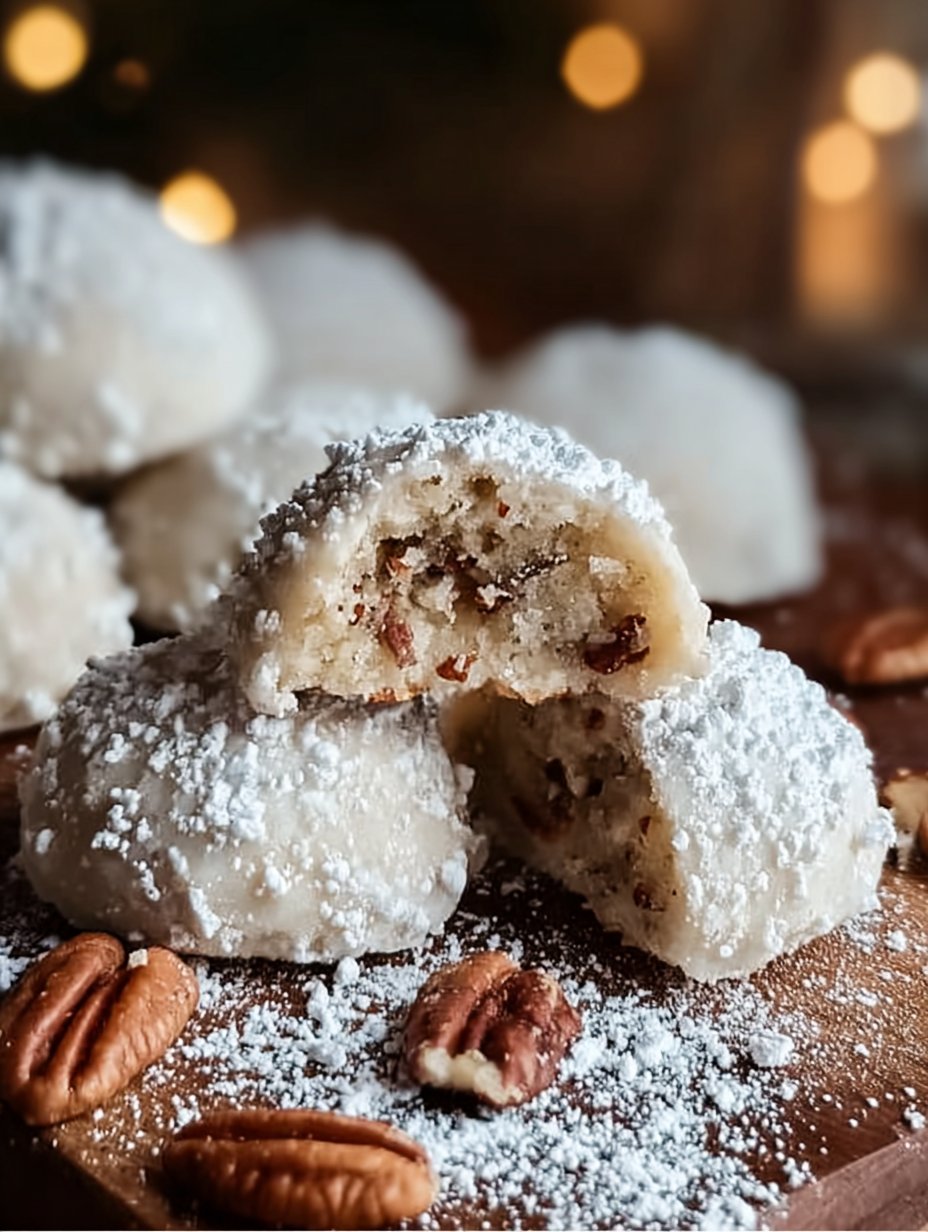 Buttery Pecan Snowball Cookies