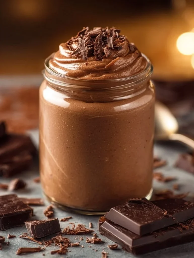 Delicious homemade protein pudding topped with berries and nuts