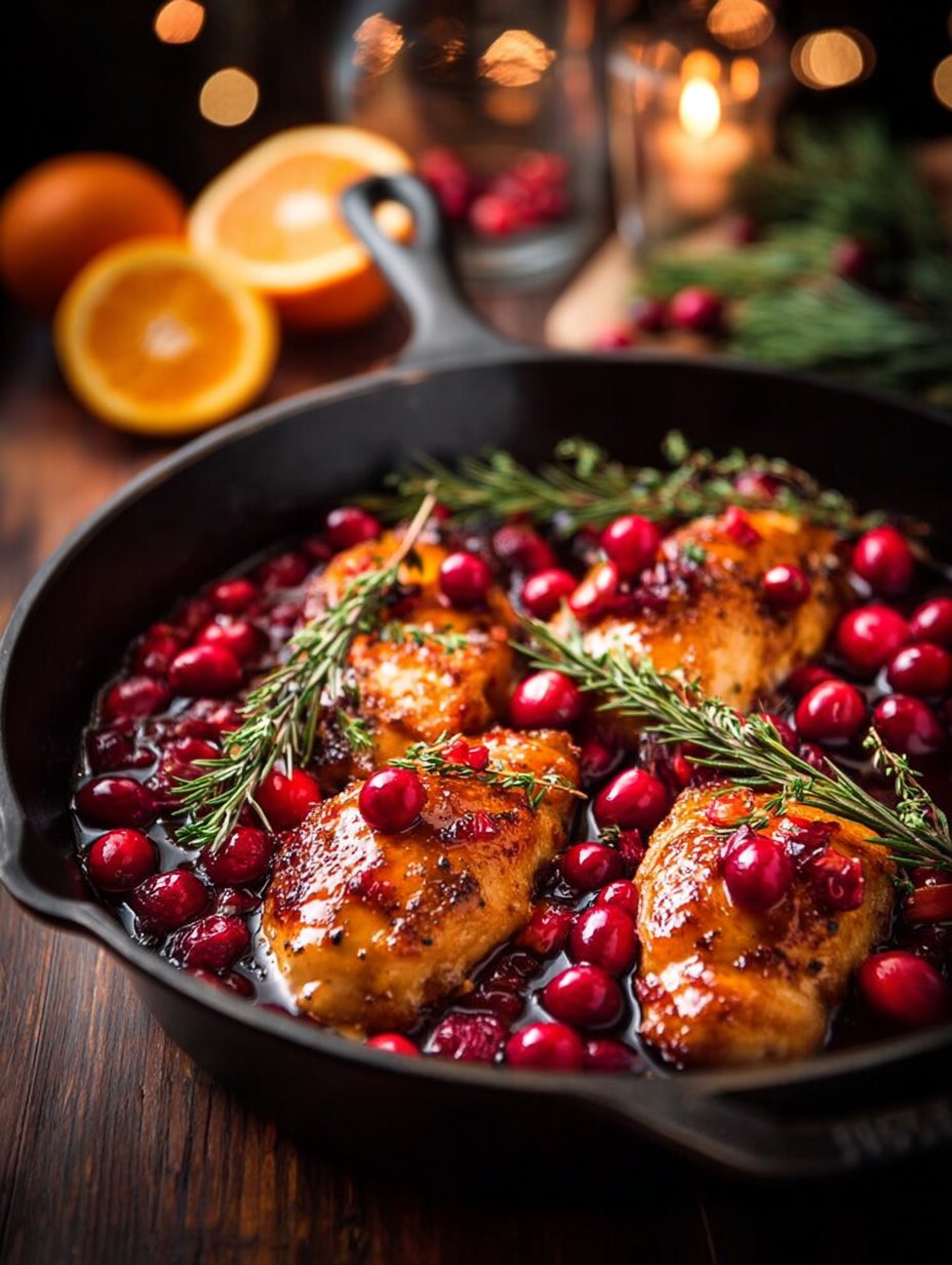 Skillet Cranberry Orange Chicken Recipe