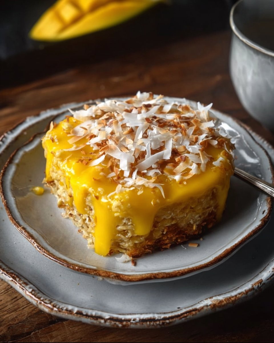 Mango Coconut Baked Oats