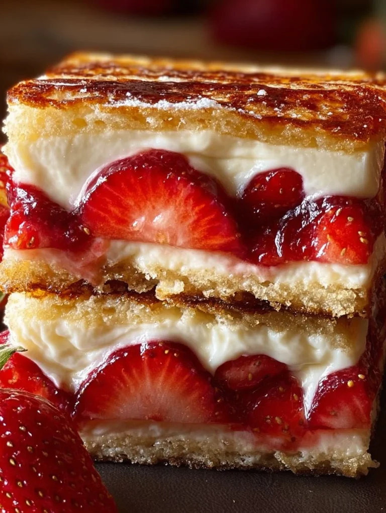 Fried strawberry cheesecake sandwiches served on a plate