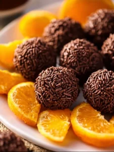 Homemade orange chocolate truffles for Christmas