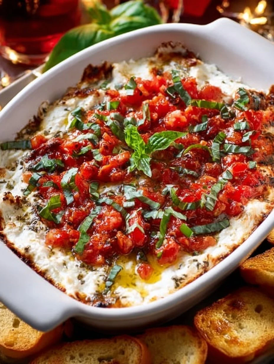 Baked Goat Cheese Bruschetta Dip