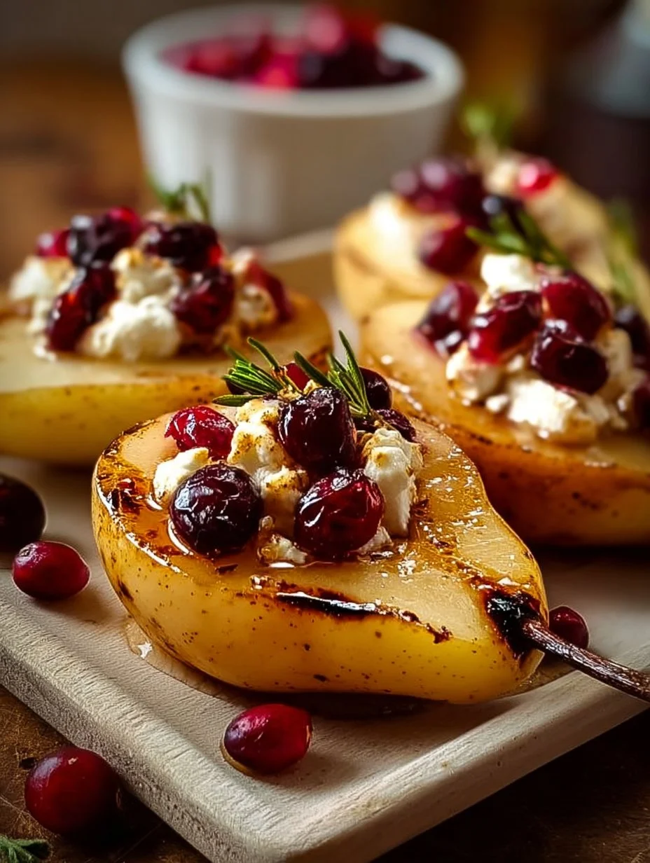 Baked Pears with Goat Cheese and Cranberries
