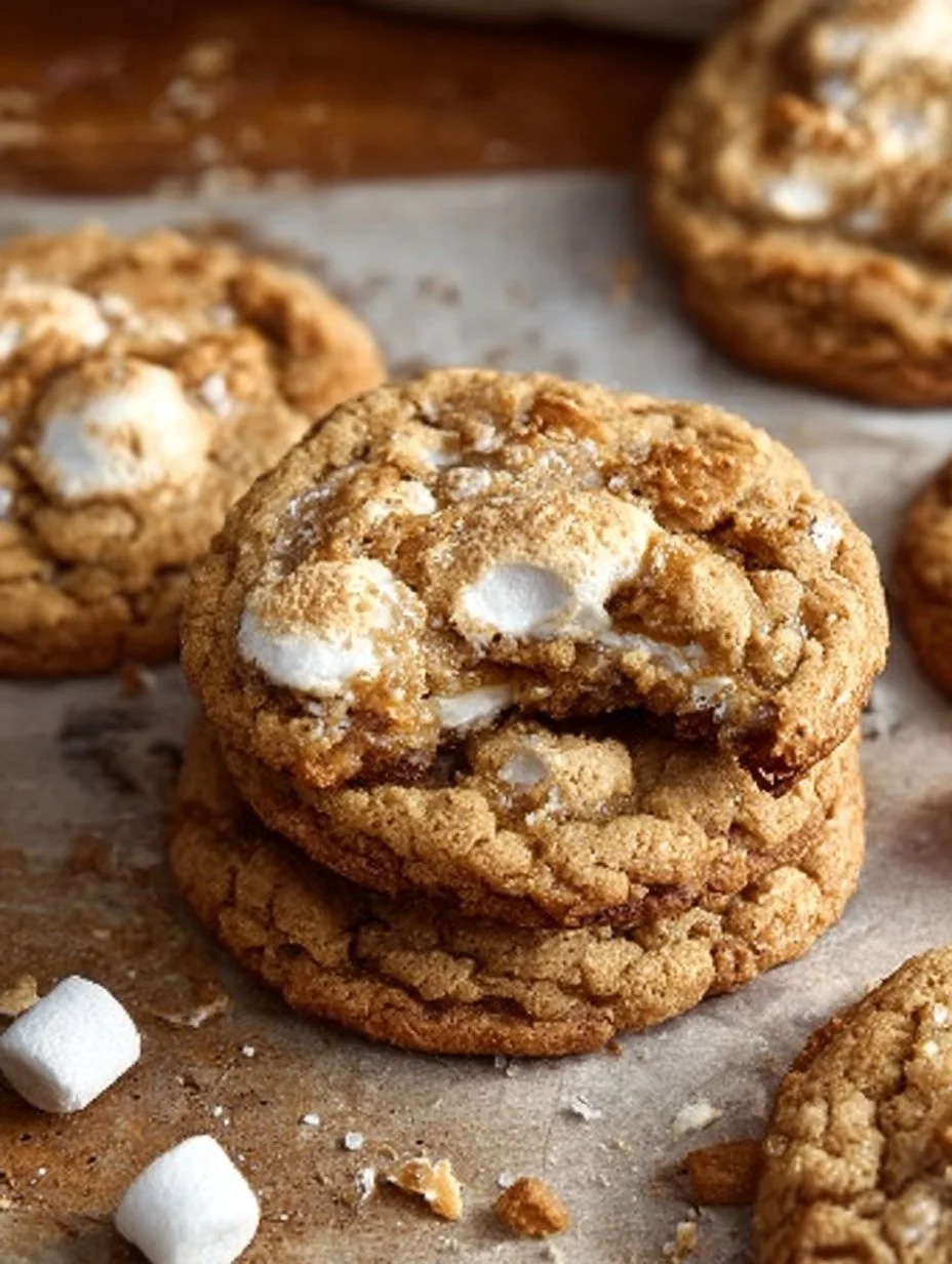 Brown Butter Marshmallow Crispy Cookies