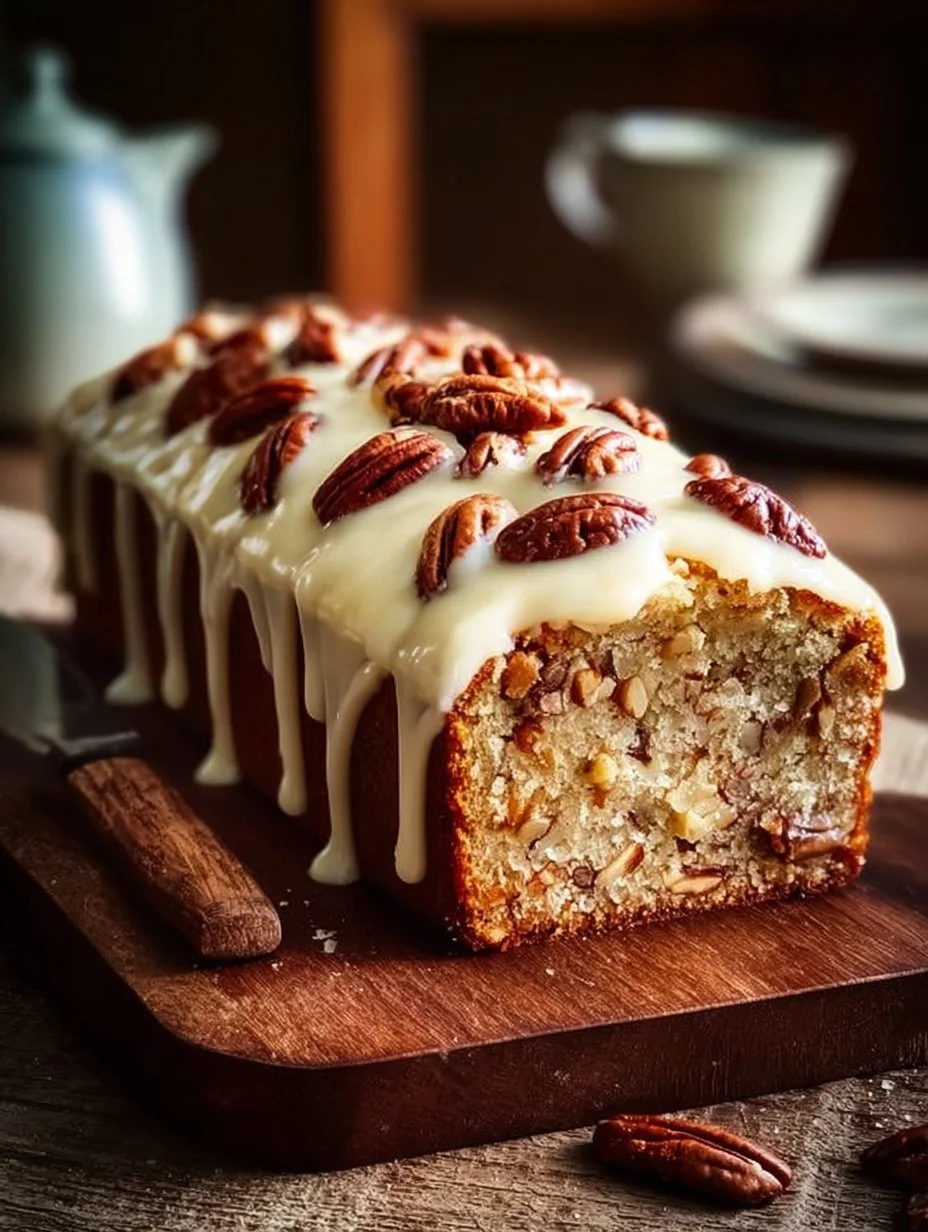 Butter Pecan Cake Loaf with Cream Cheese Icing