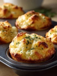 Freshly baked cheese muffins with a golden crust
