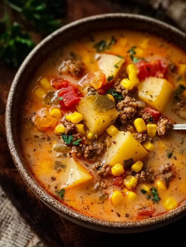 Creamy gluten-free soup in a slow cooker, perfect for cozy comfort meals.