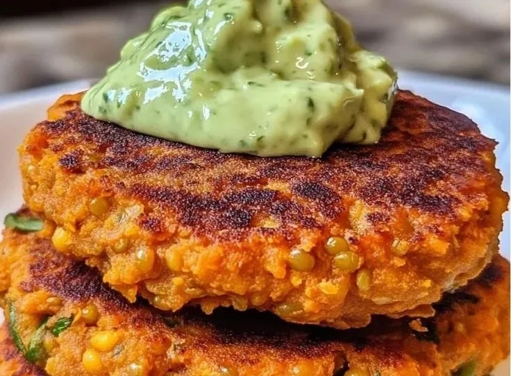 Crispy Sweet Potato and Red Lentil Patties
