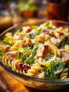 Bowl of crunchy pasta chips served with dipping sauce
