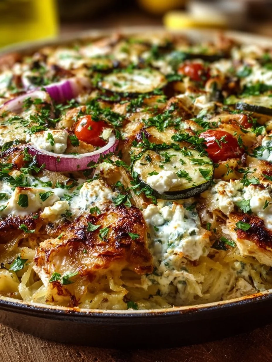 Dump-and-Bake Chicken Tzatziki Casserole