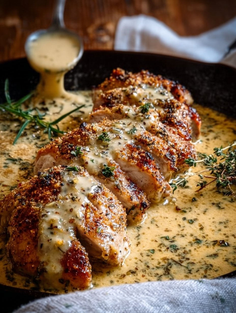 Baked Caesar Chicken with Creamy Parmesan Sauce