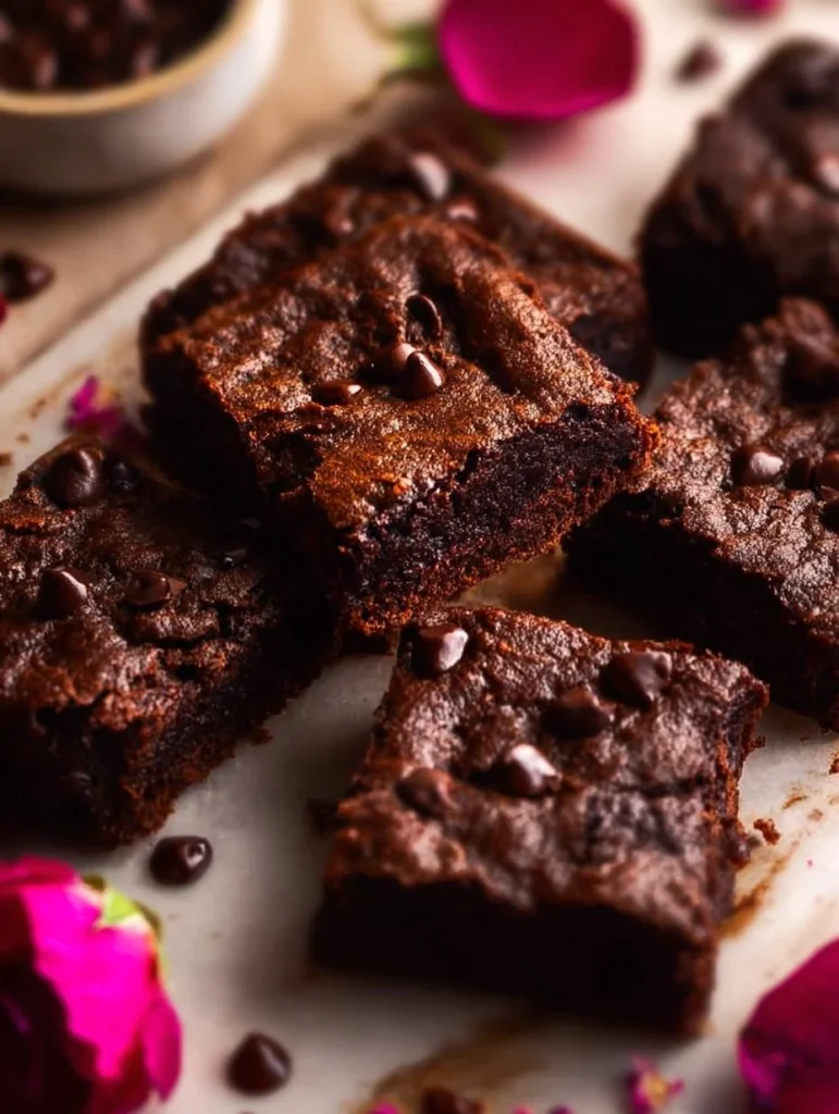 Gluten-free almond flour brownies fresh out of the oven on a baking tray.