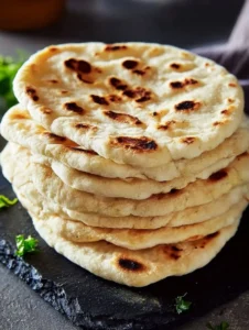 Homemade gluten-free pita bread fresh out of the oven