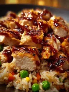 One-Pan Bold Honey BBQ Chicken Rice served in a bowl with fresh ingredients