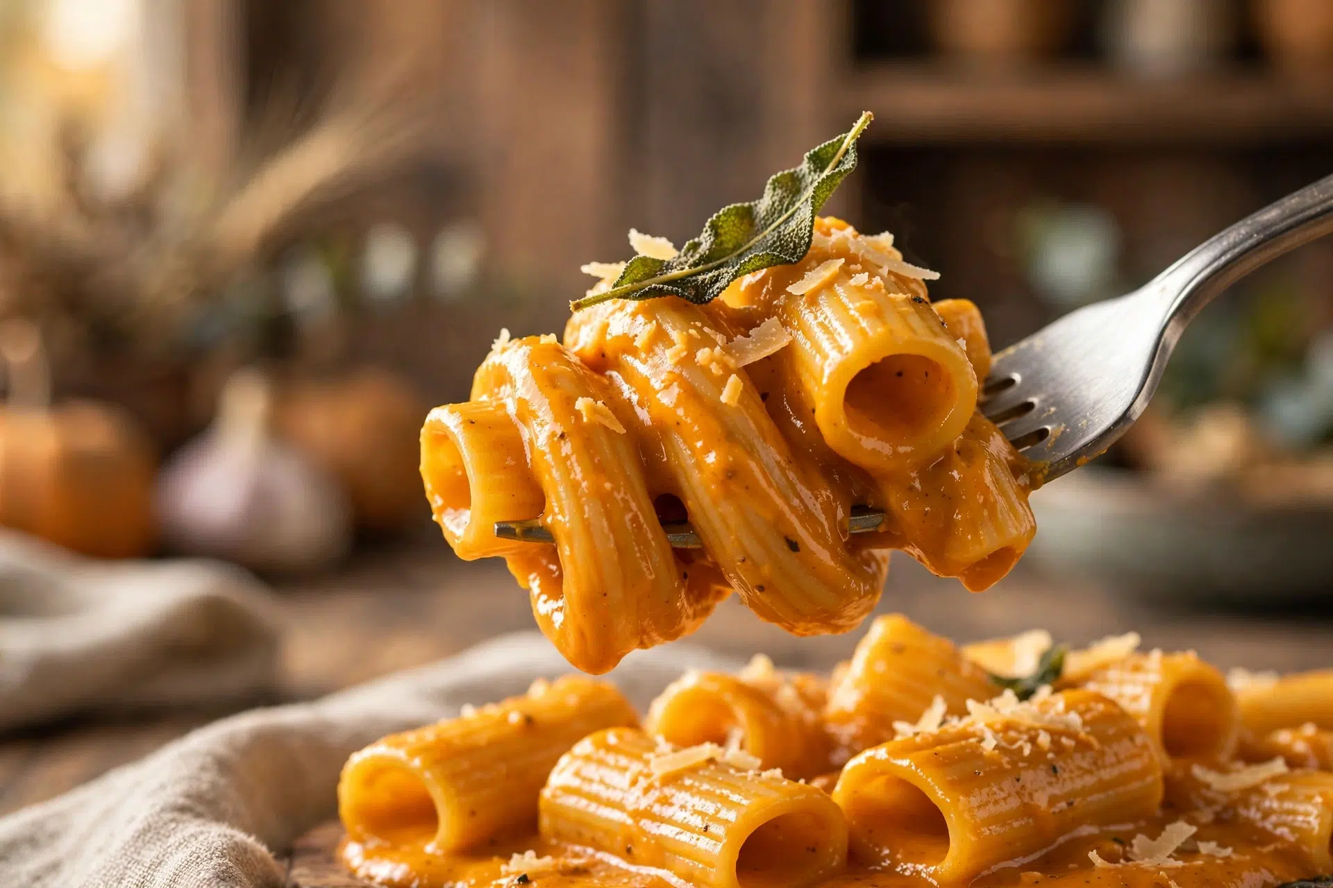 20-Minute Creamy Pumpkin Pasta served
